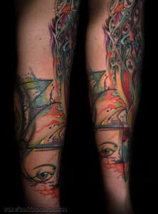 kolorowy tatuaż abstrakcyjny legionowo