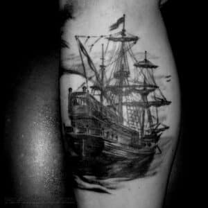 tatuaż statek